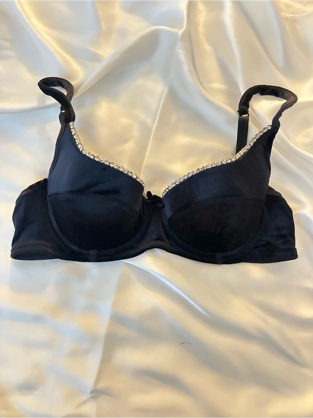 New La Perla Vintage Black Embellished Underwire Bra -
